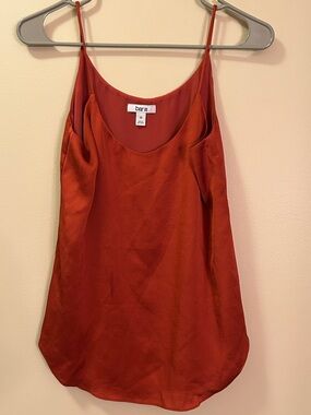 Bar III Rust Satin Cami with Adjustable Straps